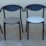 6 gondola-style chairs with luxurious metal structure and imitation leather
