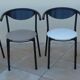 6 Chaises de style gondole structure métallique cossu et simili cuir
