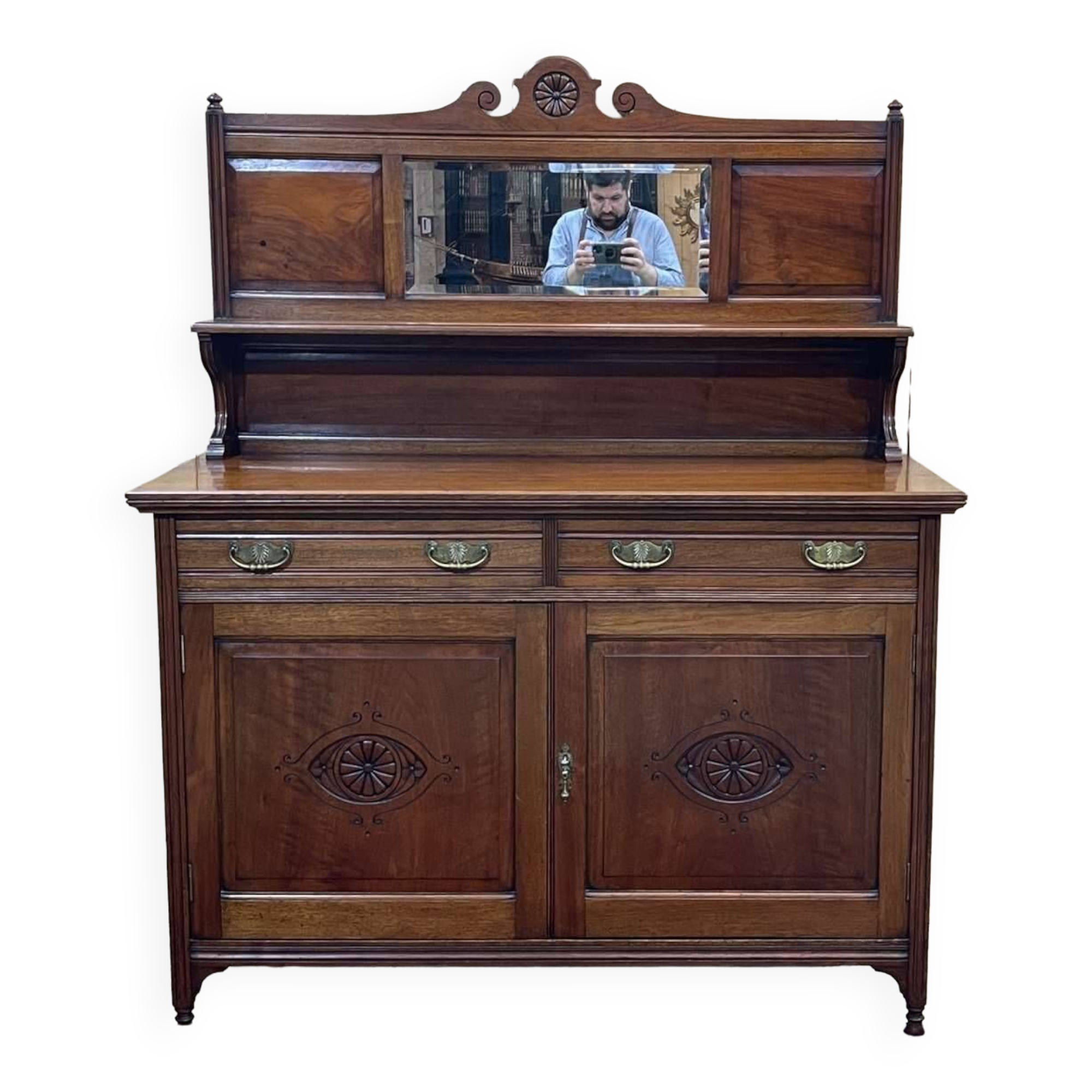 English art nouveau buffet in mahogany early twentieth century