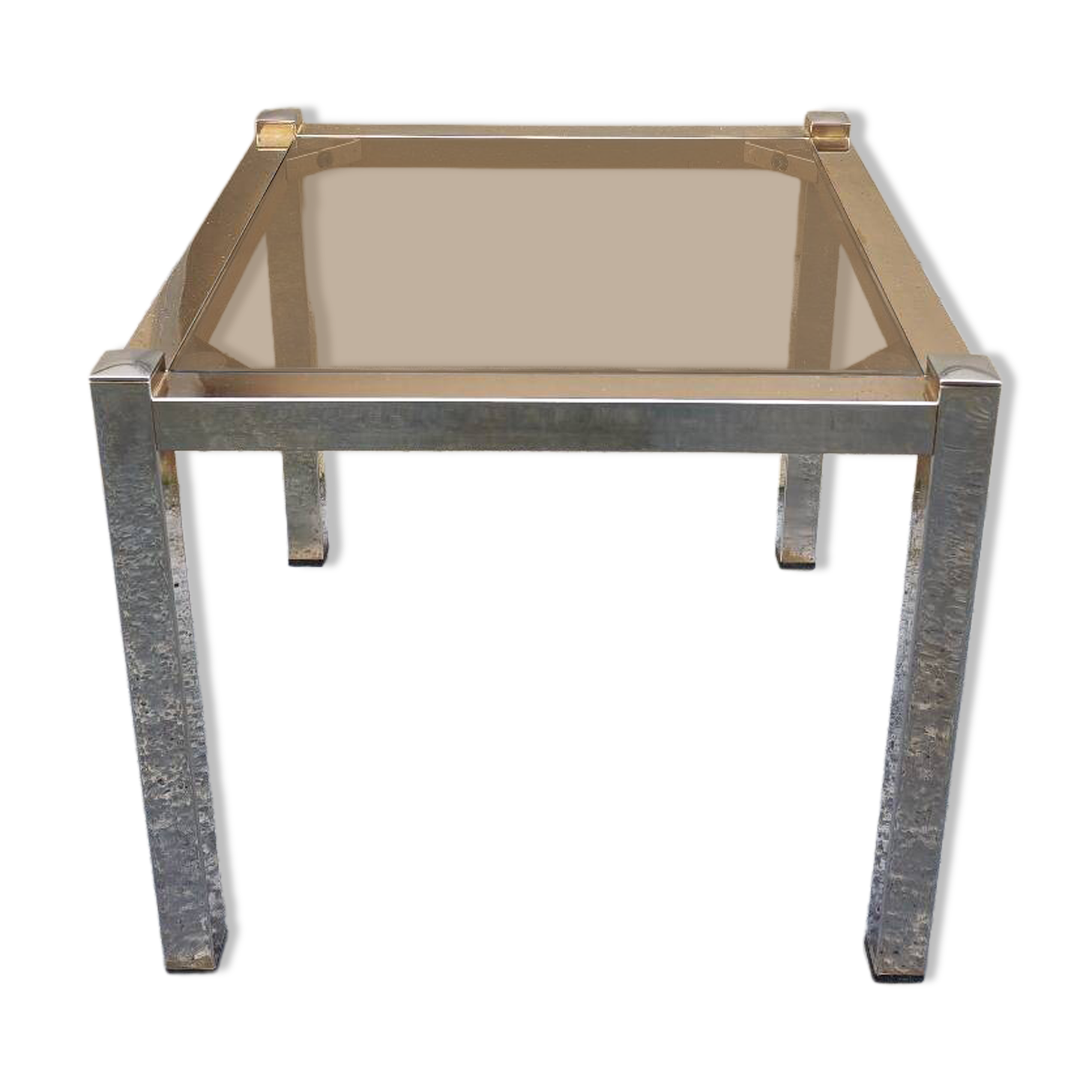 Table basse chromé vintage 1970