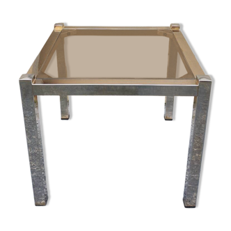 Vintage 1970s chrome coffee table