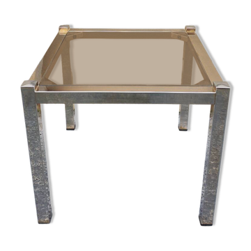 Vintage 1970s chrome coffee table