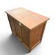 Vintage oak desk with a drawer unit and sliding shelf.