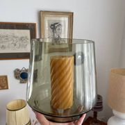 Vintage smoked glass vase/tealight holder