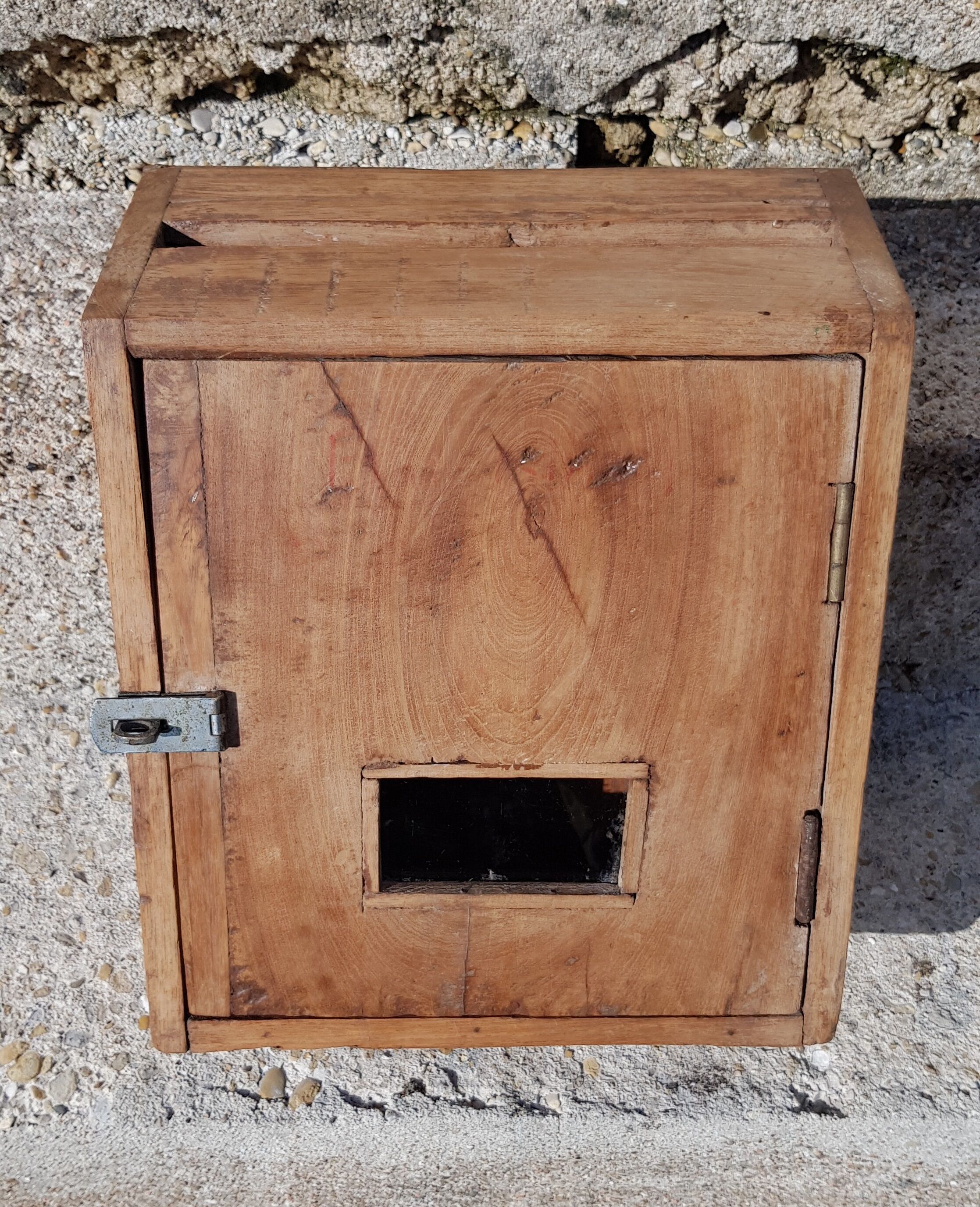 Old teak letter box