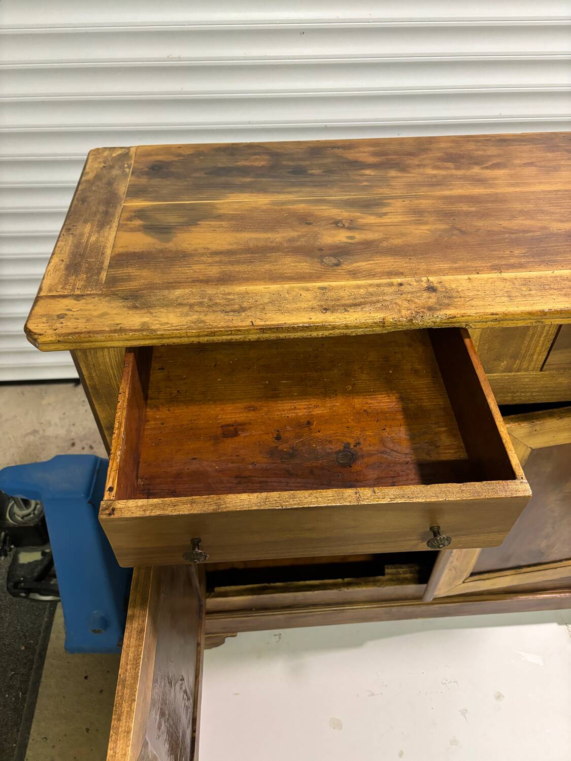 Low sideboard with two old doors