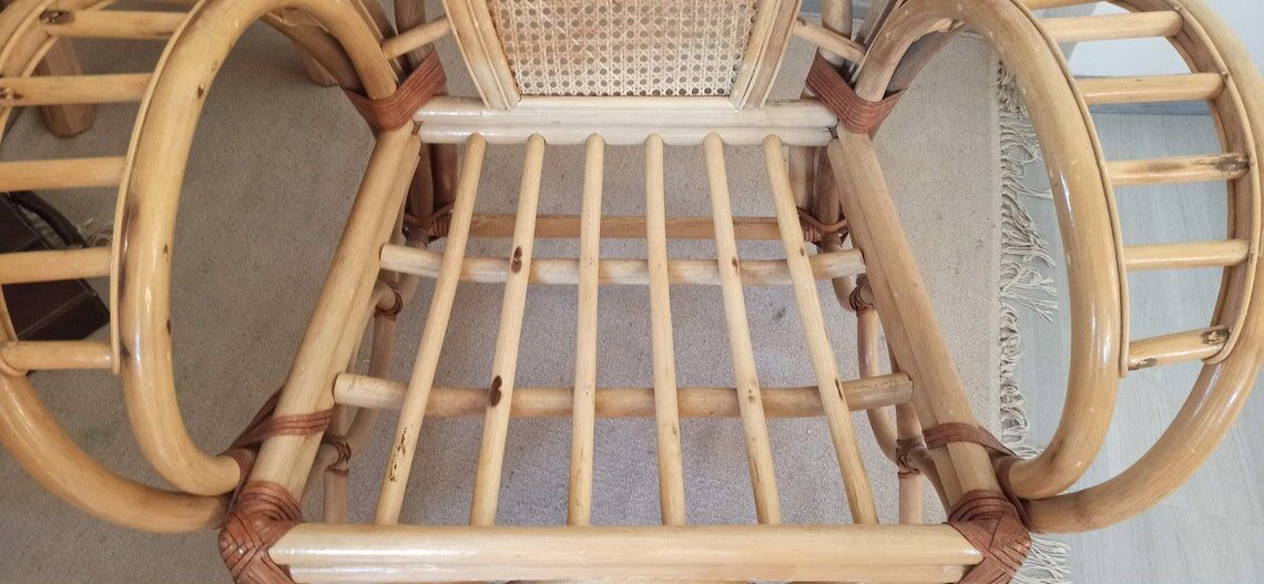 Rattan armchair and canning