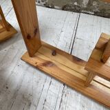 Trio d'étagères constructivistes en pin style Regain