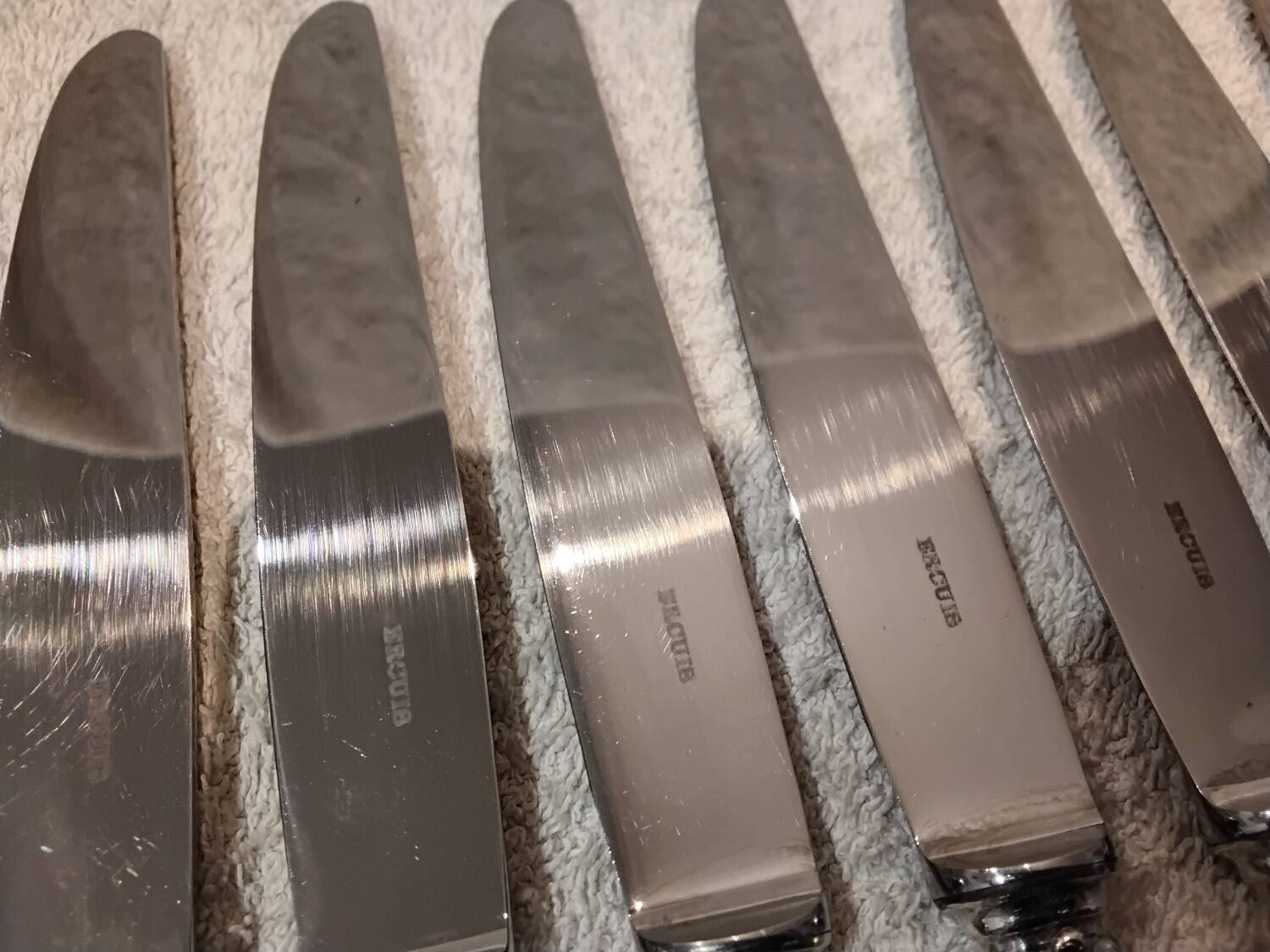 12 silver-plated dessert knives, Ercuis silversmith, Louis XV style, 29