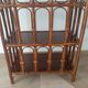 Vintage library 4 levels - wood, bamboo and rattan - retro 80s
