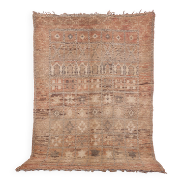 Tapis marocain vintage pêche 174 x 263 cm - Tapis en laine berbère - Tapis fait main