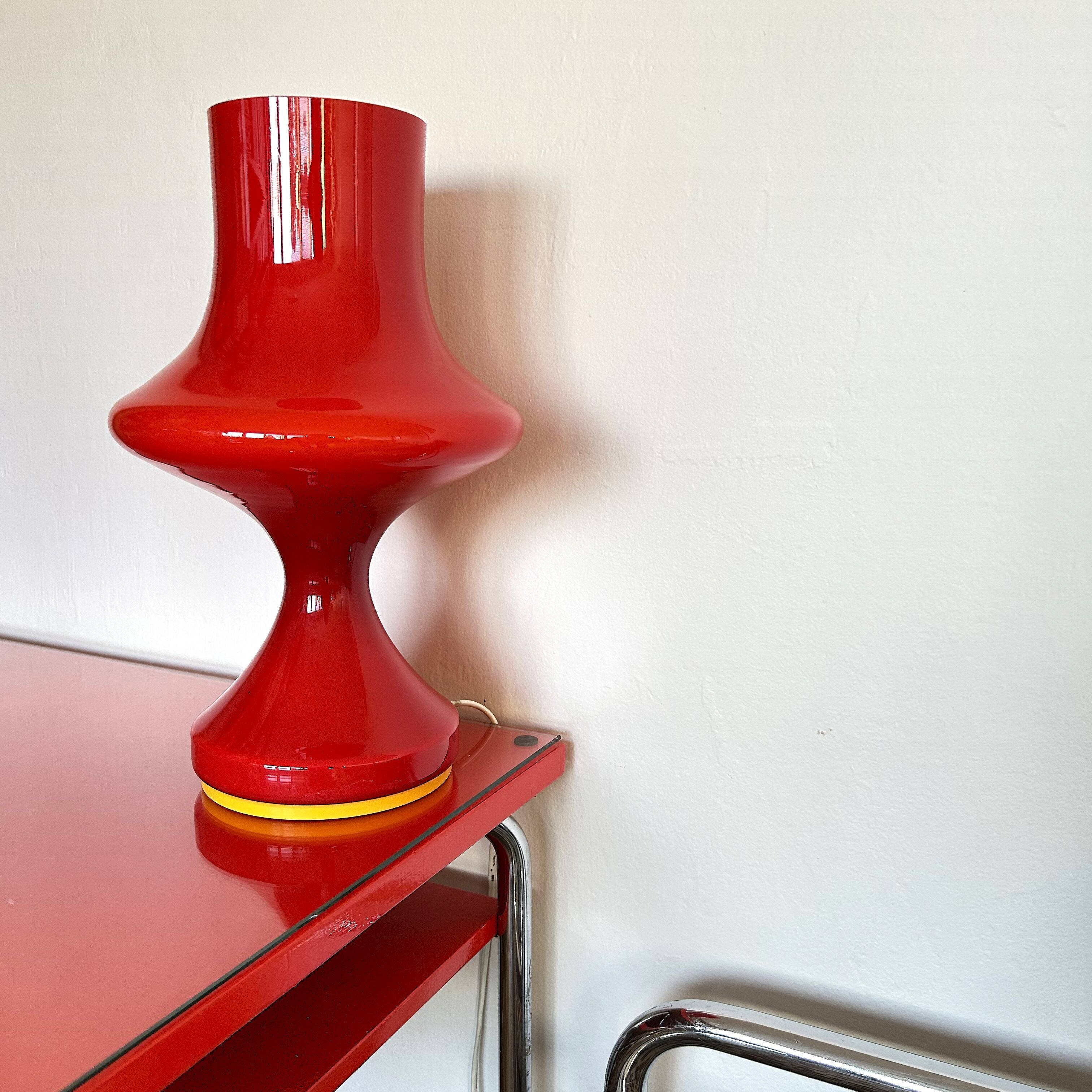 Mid-Century opaline glass table lamp