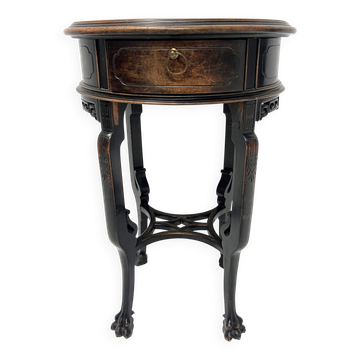 Asian style side table in natural wood, 20th century.