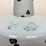 Suspension en émail gris industriel avec plateau en fonte années 1960