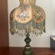 Table lamp, beads and flowers