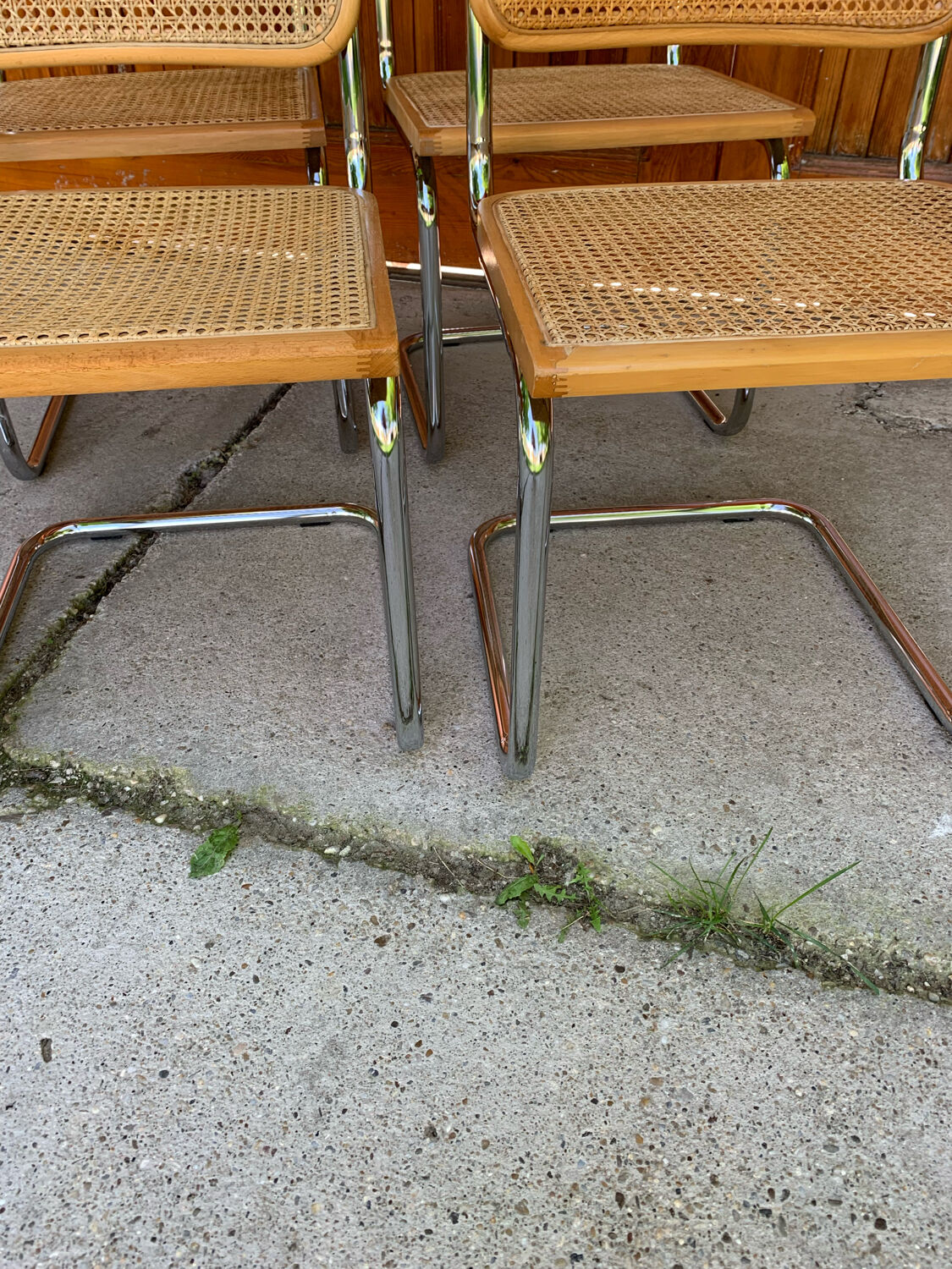 4 chaises italiennes du milieu du siècle Marcel Breuer B32 Cesca, années 70