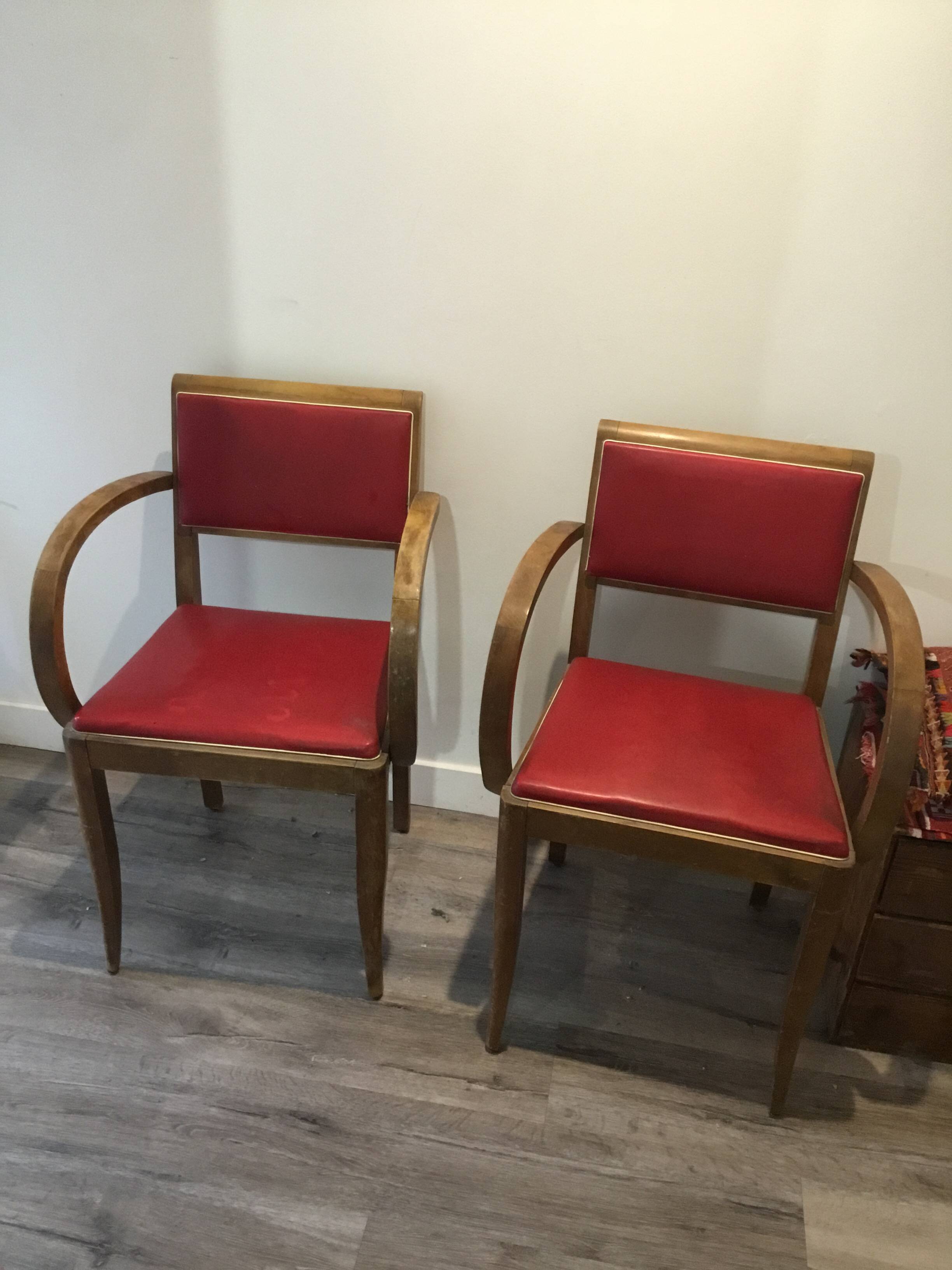 Paire de fauteuils bridge, années 60