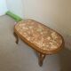 Louis XV style coffee table with marble and solid wood.