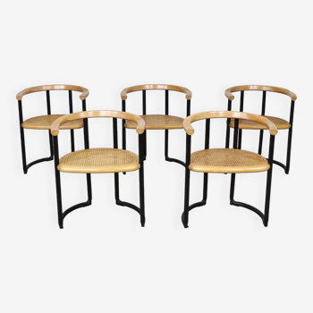 Set Of 5 Tito Agnoli Achillea Dining Chairs For Ycami, Italy 1970s