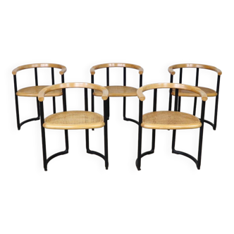 Set Of 5 Tito Agnoli Achillea Dining Chairs For Ycami, Italy 1970s