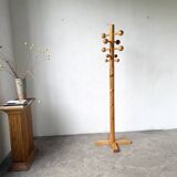 Free-standing coat rack in solid pine, Les Arcs, 1970s