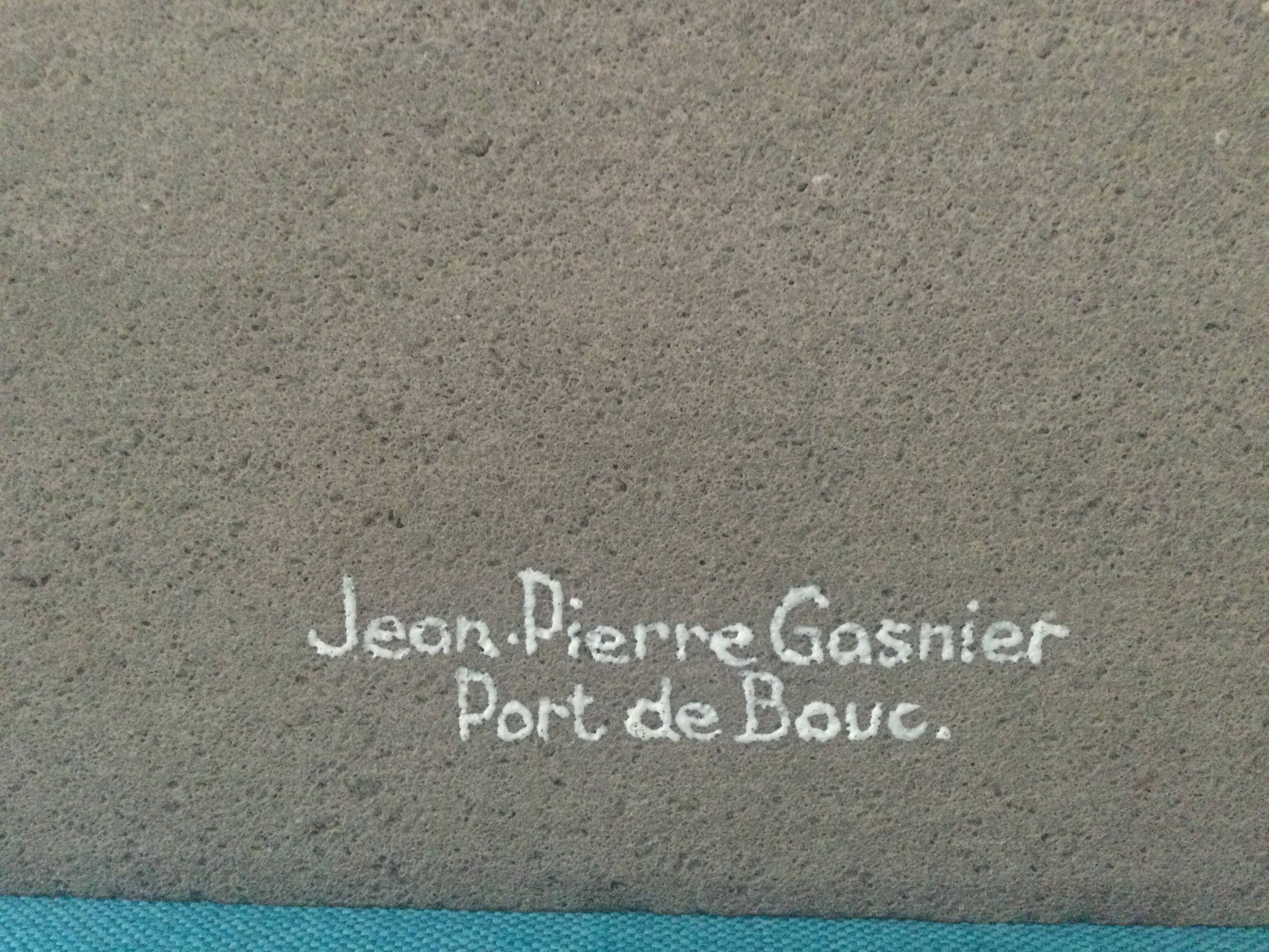 Enamelled lava plate, signed Jean Pierre Gasnier