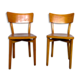 Pair of wooden chairs bistrot