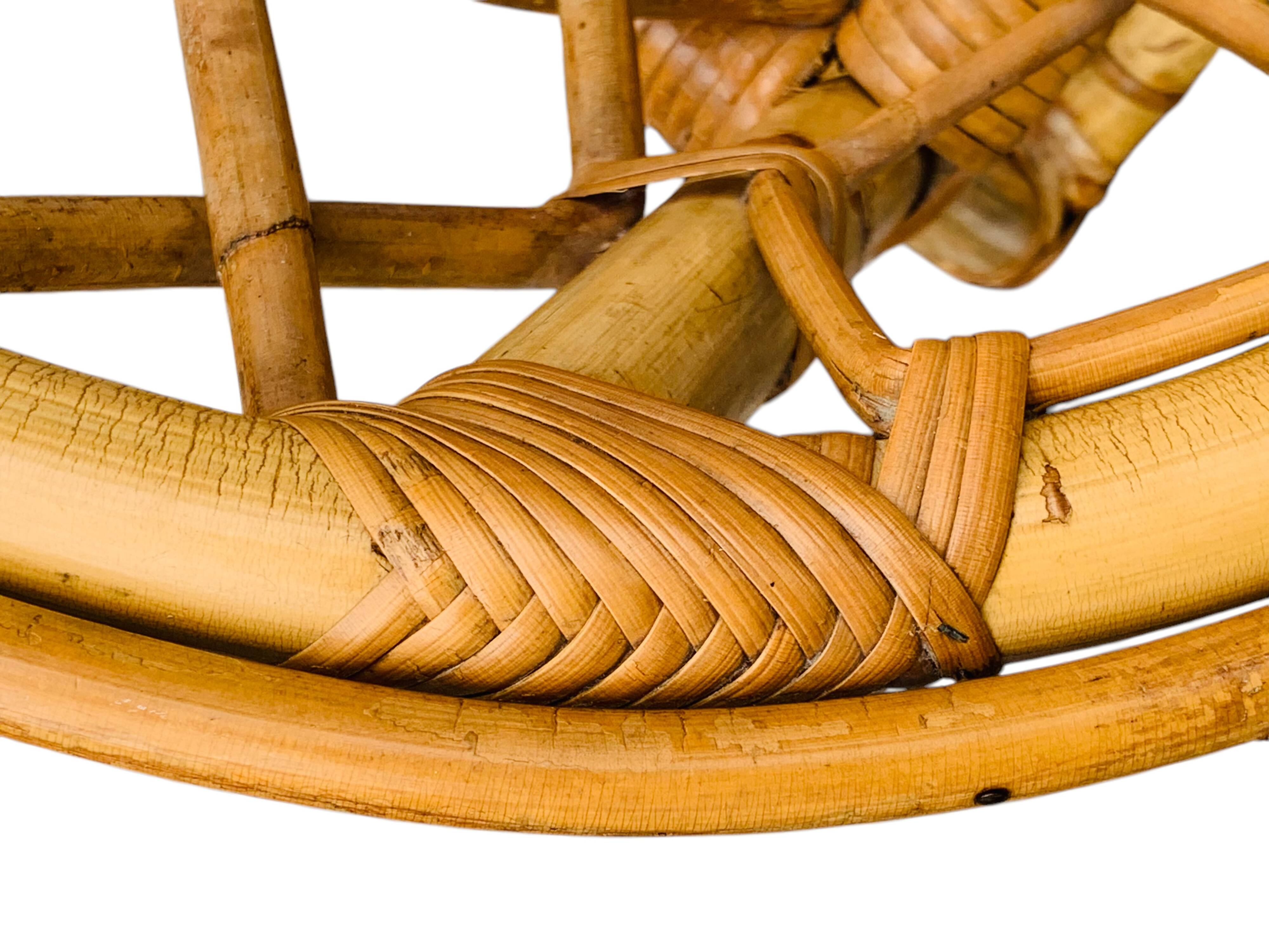 Rattan basket bed 90x190 vintage 1960