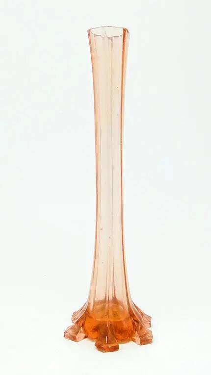 Art Nouveau vase, pressed rosé glass, Sweden, 1930s