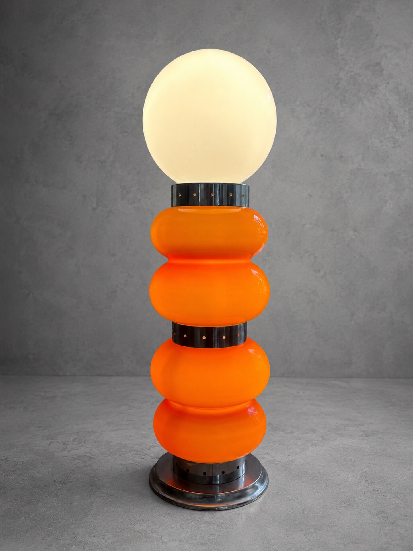 Vintage orange glass lamp – attributed to Carlo Nason, 1970s