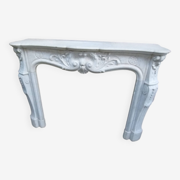 19th century Carrara marble fireplace