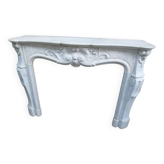 19th century Carrara marble fireplace