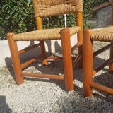 set of 4 mulched pine chairs