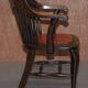 Chaise de capitaine anglaise antique édouardienne en chêne Ralph Johnson