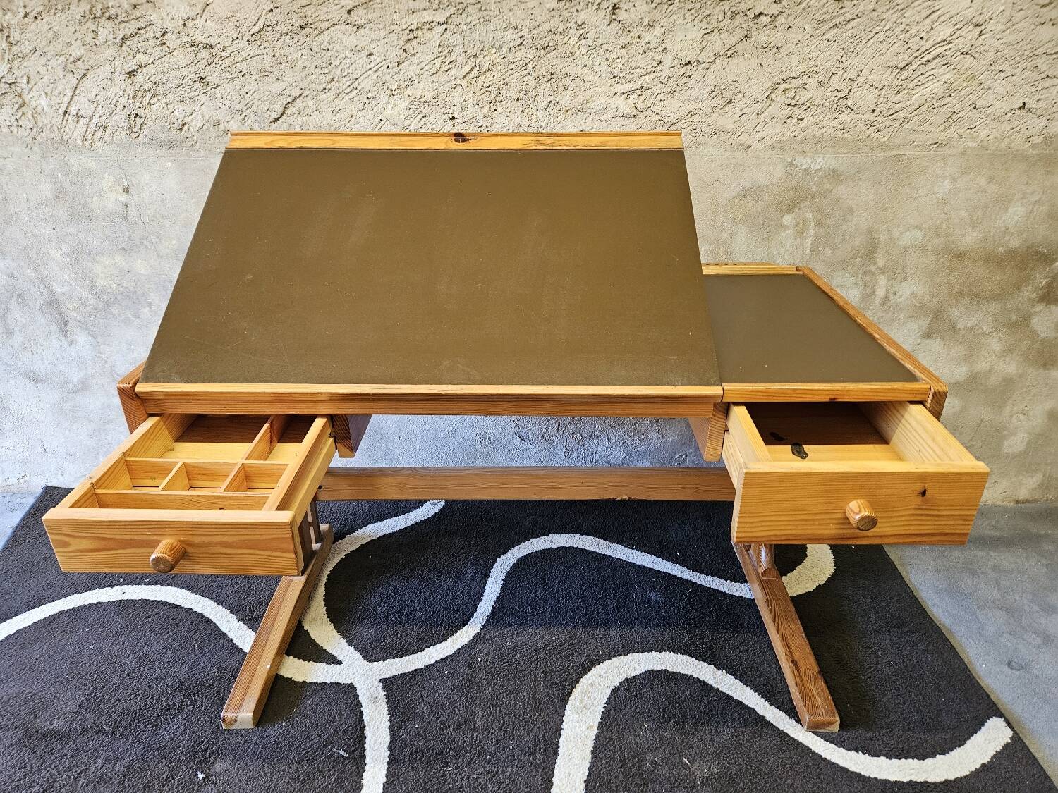 Architec pine desk 1970" suspended