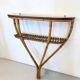 Bamboo and Formica Demilune Console Table with a Lower Shelf, Italy
