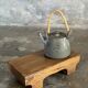 Small stool, accent stool in solid blond teak wabi-sabi L30 W8.5 H6.