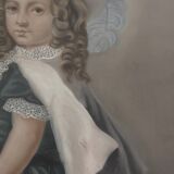 Watercolor on paper portrait of a young girl with a sword 19th century
