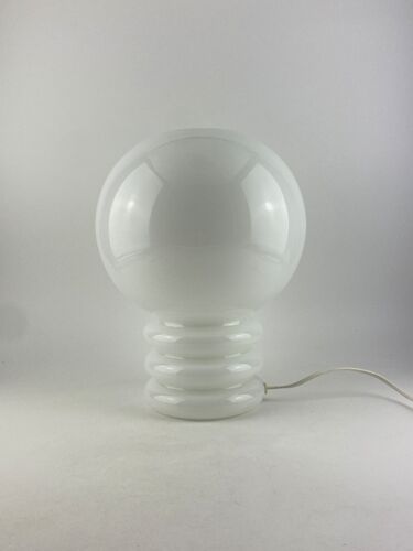 Lampe ampoule en verre blanc vintage par Glashütte Limburg 1979