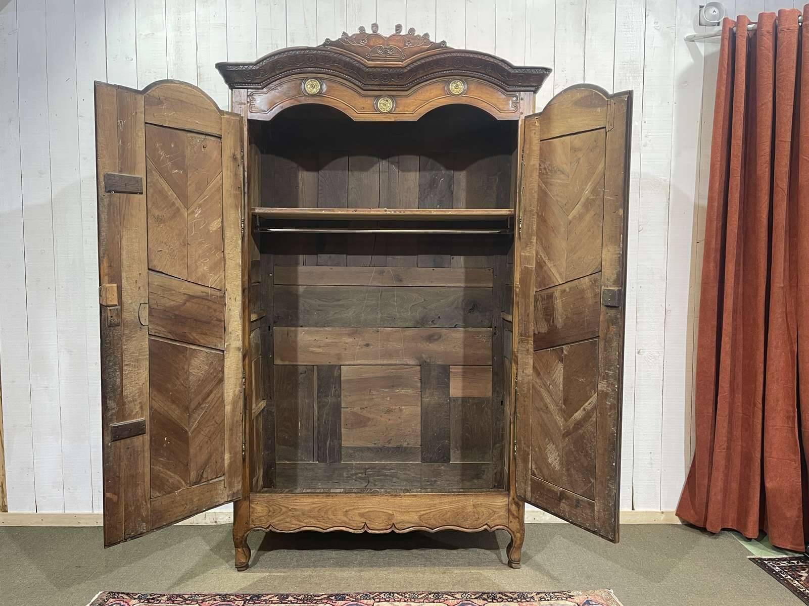 Wedding armoire from Rennes dated 1857 and signed François fils Denot.