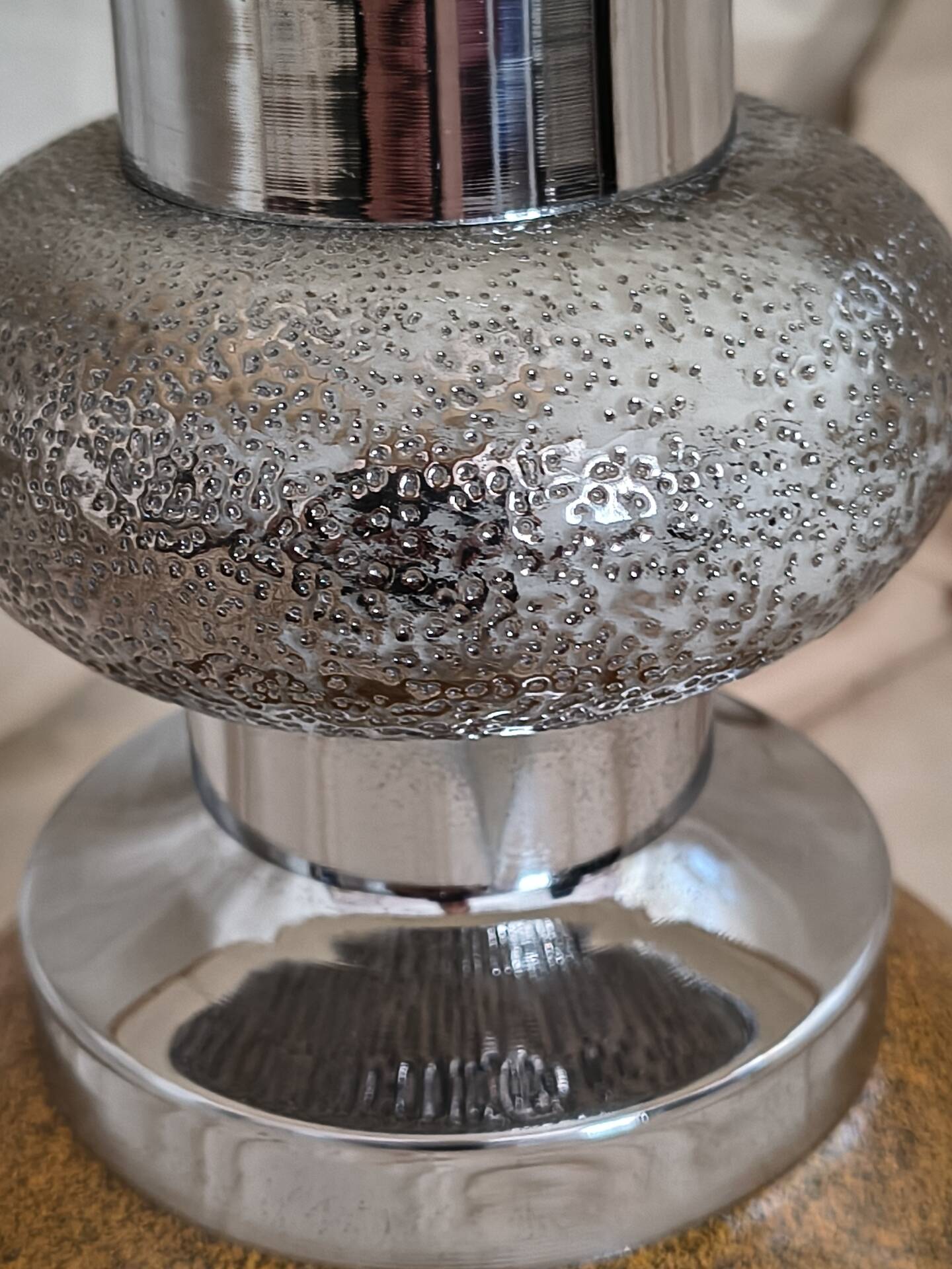 Vintage 1970 metal and ceramic lamp