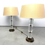 Pair of vintage lucite table lamps, 1980s