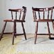 Set of 4 Western Bistro Chairs in Solid Wood – Vintage Pub Style