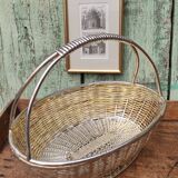 Vintage basket in silver metal