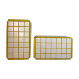 Pair of white and yellow bookends