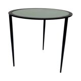 Table d’appoint vintage métal et verre des années 80