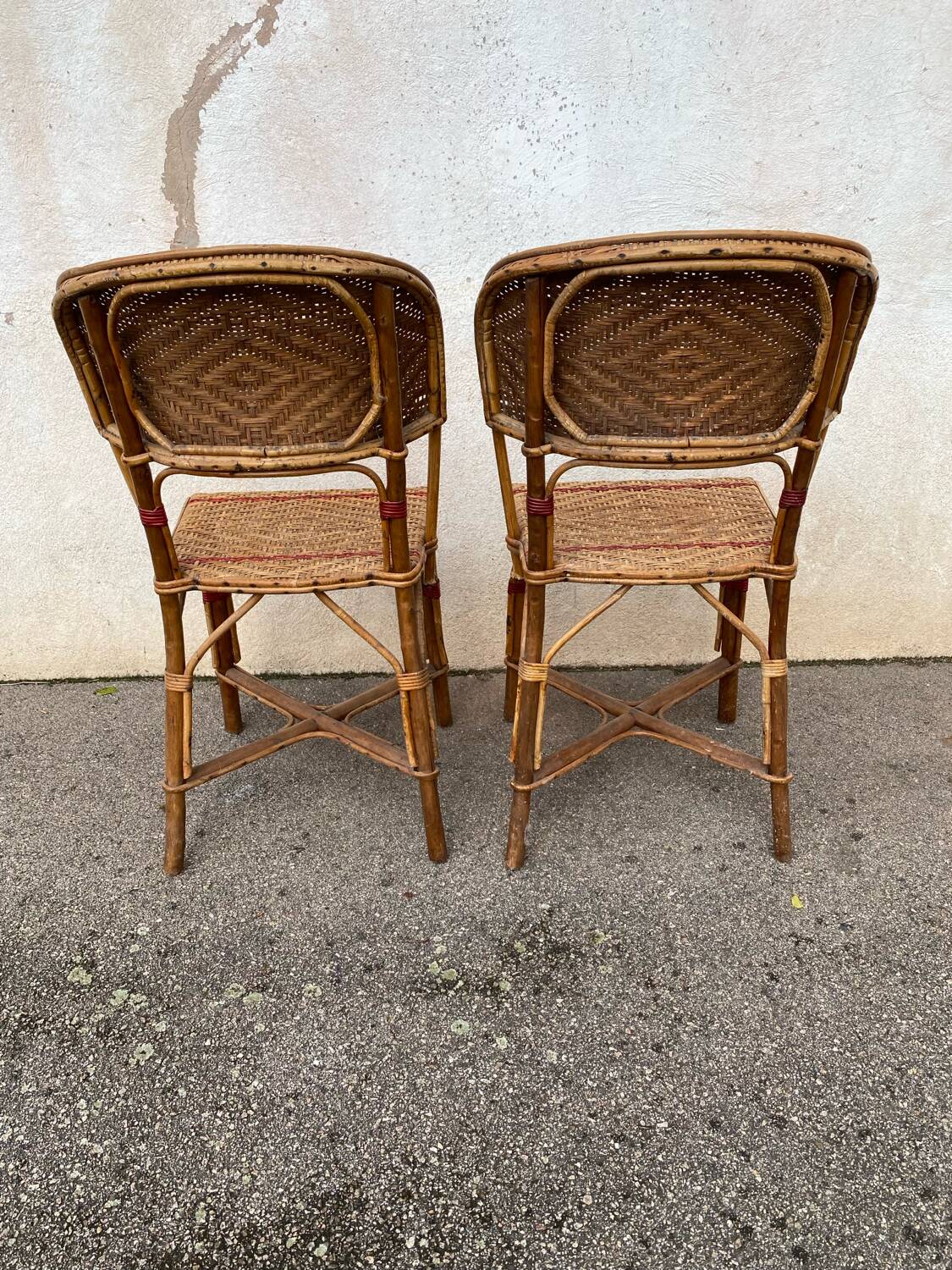 Rattan chair duo