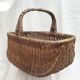 Wicker basket basket with vintage handle size: height -34cm- width -40cm - prof-29cm