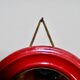 Vintage bright red ceramic mirror 1960