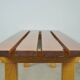 Vintage handmade robust slatted BENCH, Netherlands 1970s